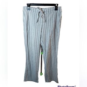 Per So striped pants small stretch waist 55% linen